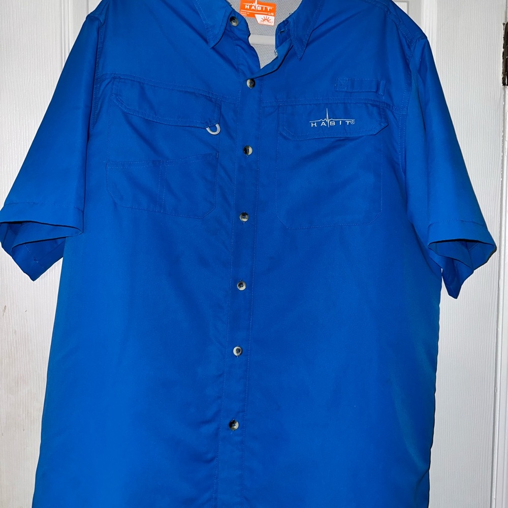 Habit Blue Short Sleeve Button-Up Shirt